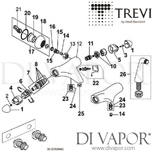 Trevi Flight Exposed Thermostatic Bath Shower Mixer Valve Spare Parts - IDL DV 345